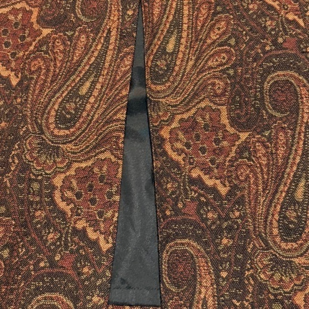 Pursuits Ltd Paisley Maxi Skirt – Women's Size 6, Slit & Zip Closure, Boho Print - Picture 4 of 10